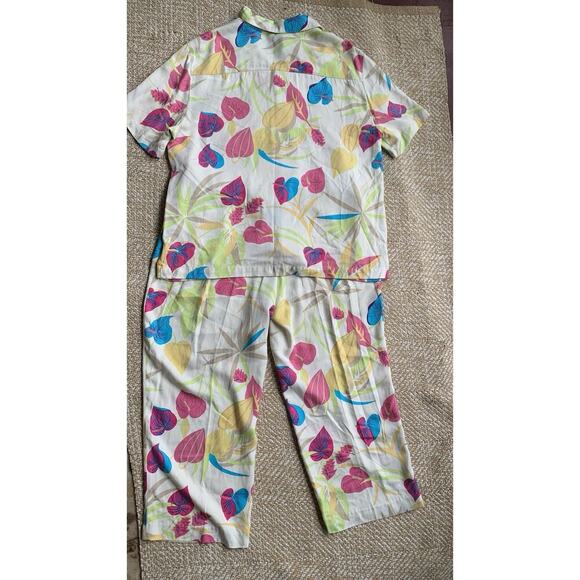 C’est city lifestyle pjamas set tropical hawaian summer beach 12 rayon - Picture 6 of 8